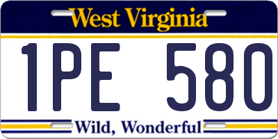 WV license plate 1PE580