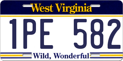 WV license plate 1PE582