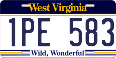 WV license plate 1PE583