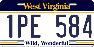 WV license plate 1PE584