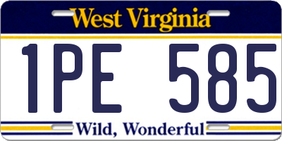 WV license plate 1PE585