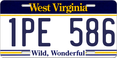 WV license plate 1PE586