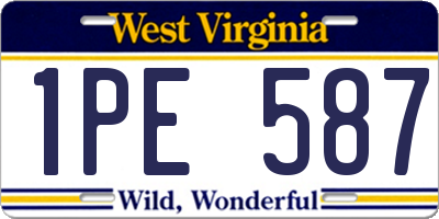WV license plate 1PE587