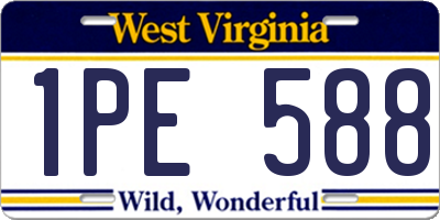 WV license plate 1PE588