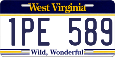 WV license plate 1PE589