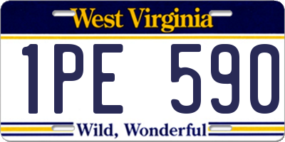 WV license plate 1PE590