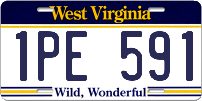 WV license plate 1PE591
