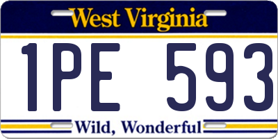 WV license plate 1PE593