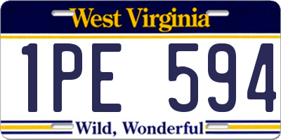 WV license plate 1PE594