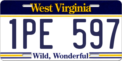 WV license plate 1PE597