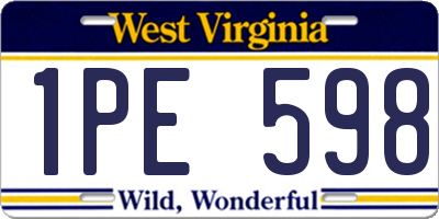 WV license plate 1PE598