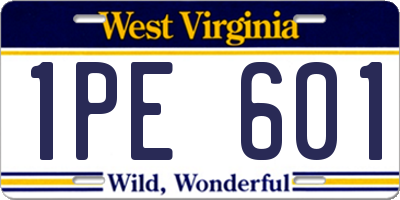 WV license plate 1PE601