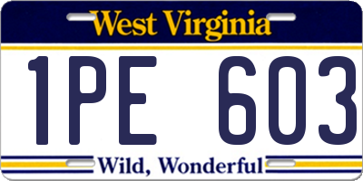 WV license plate 1PE603