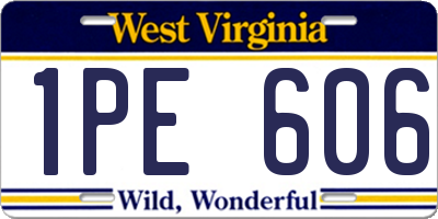 WV license plate 1PE606