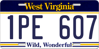 WV license plate 1PE607