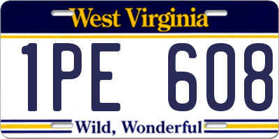 WV license plate 1PE608