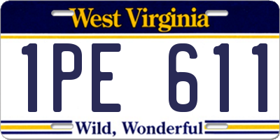 WV license plate 1PE611