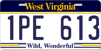 WV license plate 1PE613