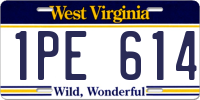 WV license plate 1PE614