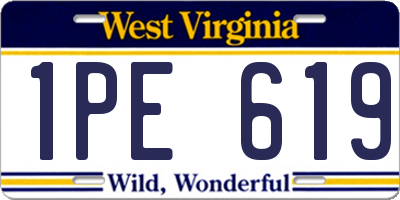 WV license plate 1PE619