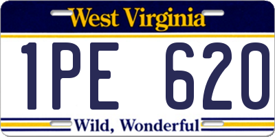 WV license plate 1PE620