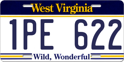 WV license plate 1PE622