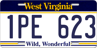 WV license plate 1PE623