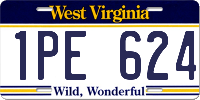 WV license plate 1PE624