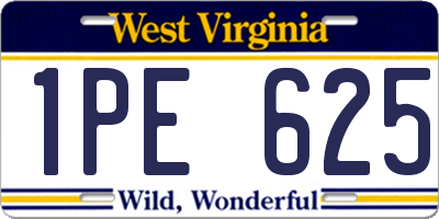 WV license plate 1PE625