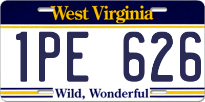 WV license plate 1PE626