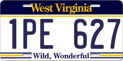 WV license plate 1PE627