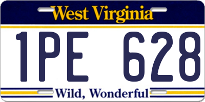 WV license plate 1PE628
