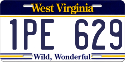 WV license plate 1PE629