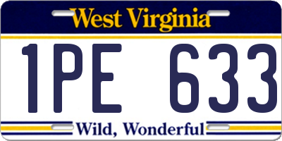 WV license plate 1PE633
