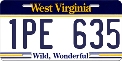 WV license plate 1PE635