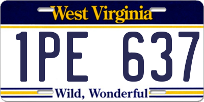 WV license plate 1PE637