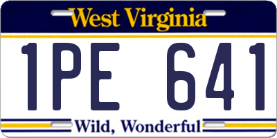 WV license plate 1PE641