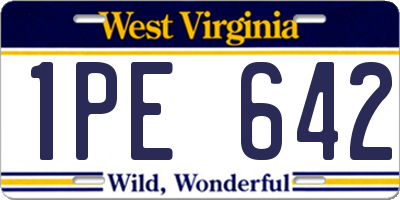 WV license plate 1PE642