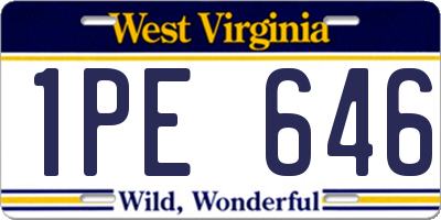 WV license plate 1PE646