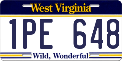 WV license plate 1PE648