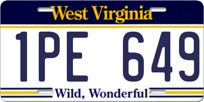 WV license plate 1PE649