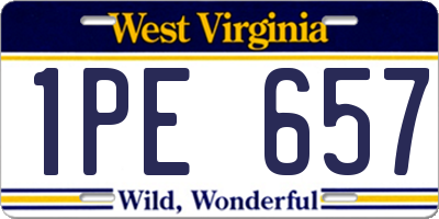 WV license plate 1PE657