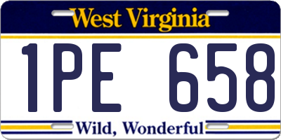 WV license plate 1PE658