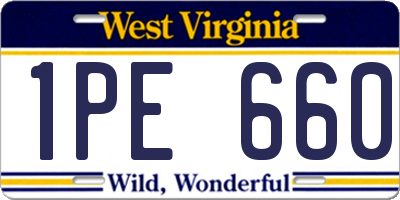 WV license plate 1PE660