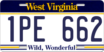 WV license plate 1PE662