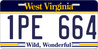WV license plate 1PE664
