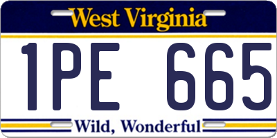 WV license plate 1PE665