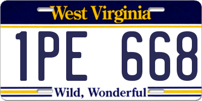 WV license plate 1PE668