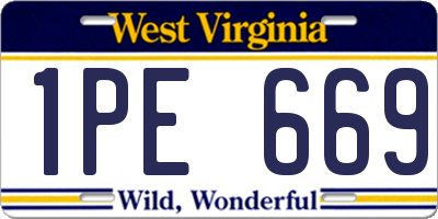 WV license plate 1PE669