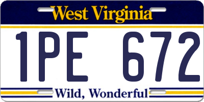 WV license plate 1PE672